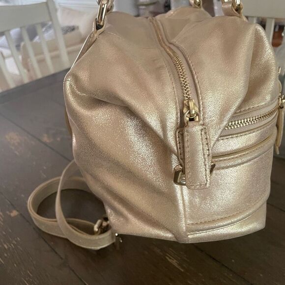 Cole Haan Archer Satchel Soft Gold Leather Gramercy Crossbody Handbag Purse - Picture 4 of 12